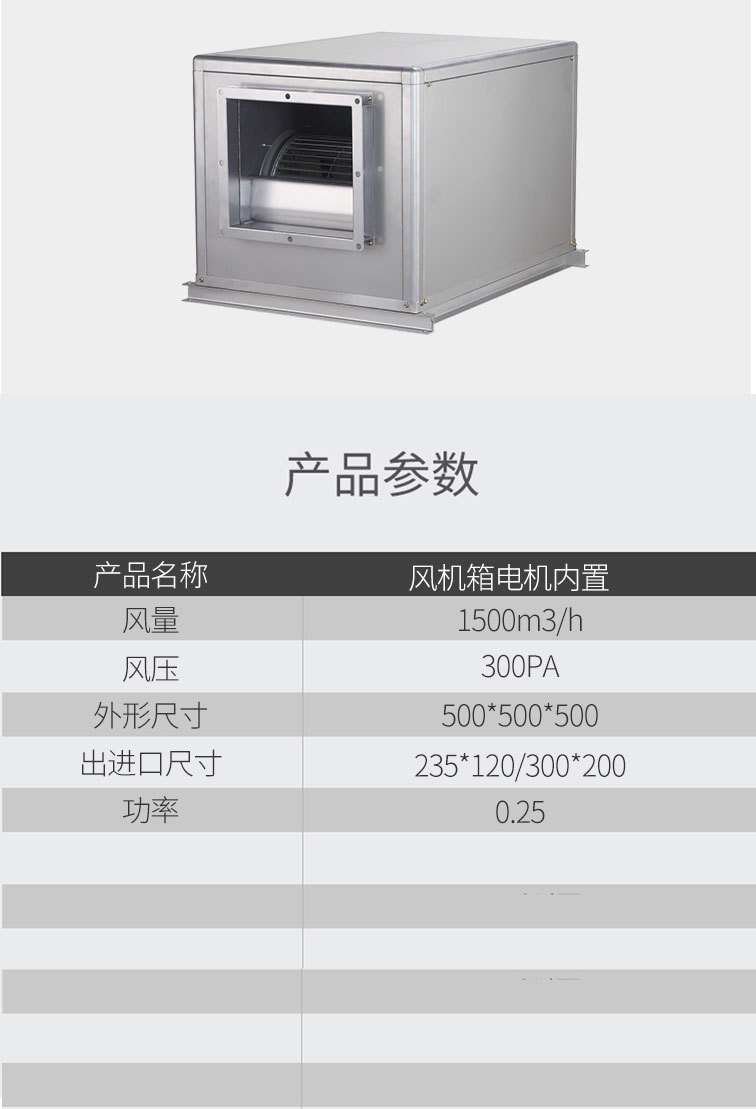 低噪音柜式離心風機箱